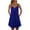 Blue, variant on IROINNID Shift Dress For Women Ladies Mid-Waist Loose Button Solid Color Sleeveless Suspender Dress V-Neck Short Dress