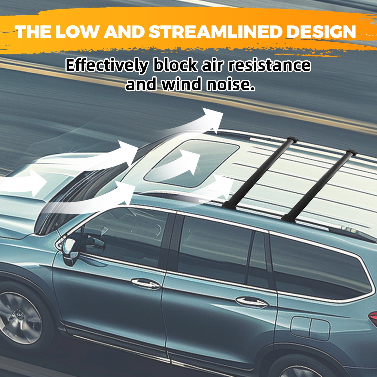 Kojem Roof Rack Cross Bars Luggage Cargo Carrier for 2009-2015 Honda Pilot Snowboard Skiboard Canoe Kayak Bike Rack 165LBS