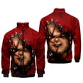 thumbnail image 2 of Chaquetas con estampado 3D de la película de terror La novia de Chucky para hombres y mujeres, camisetas casuales de manga larga, camisetas gráficas, abrigos populares y geniales para niños, 2 of 5