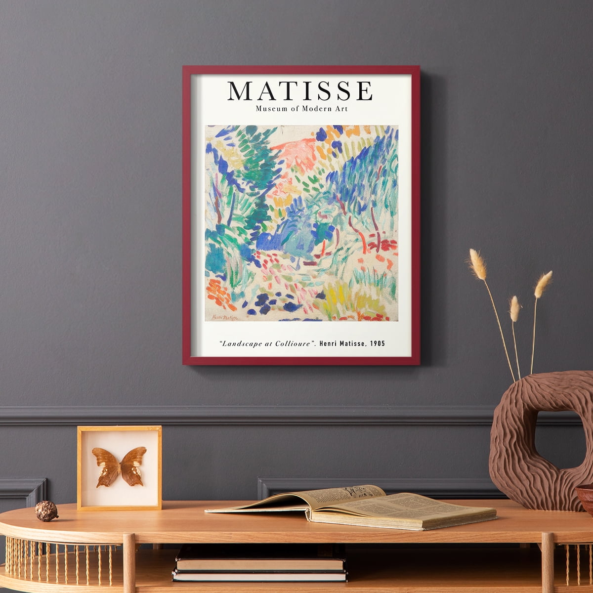 Matisse CLXXVI Framed Print in Red Solid Wood 22 x 28 Framed Print
