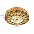 thumbnail image 2 of 23 In Tiffany Style Stained Glass Shade Flush Mount Ceiling Lamp LED Light for Living Rooms, Bedrooms, 2 of 18