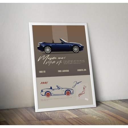 POSTER Mazda MX 5 Miata NC Turbo Vintage Styled Wall Art Beat the Traffic Home REIMAGINED Wall Decor Car Poster Funny Mazda Ads-UNFRAMED