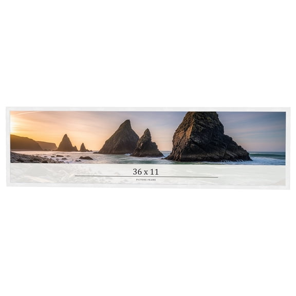 36x11 Frame White Real Wood Picture Frame Width 0.75 inches | Interior Frame Depth 0.5 inches |