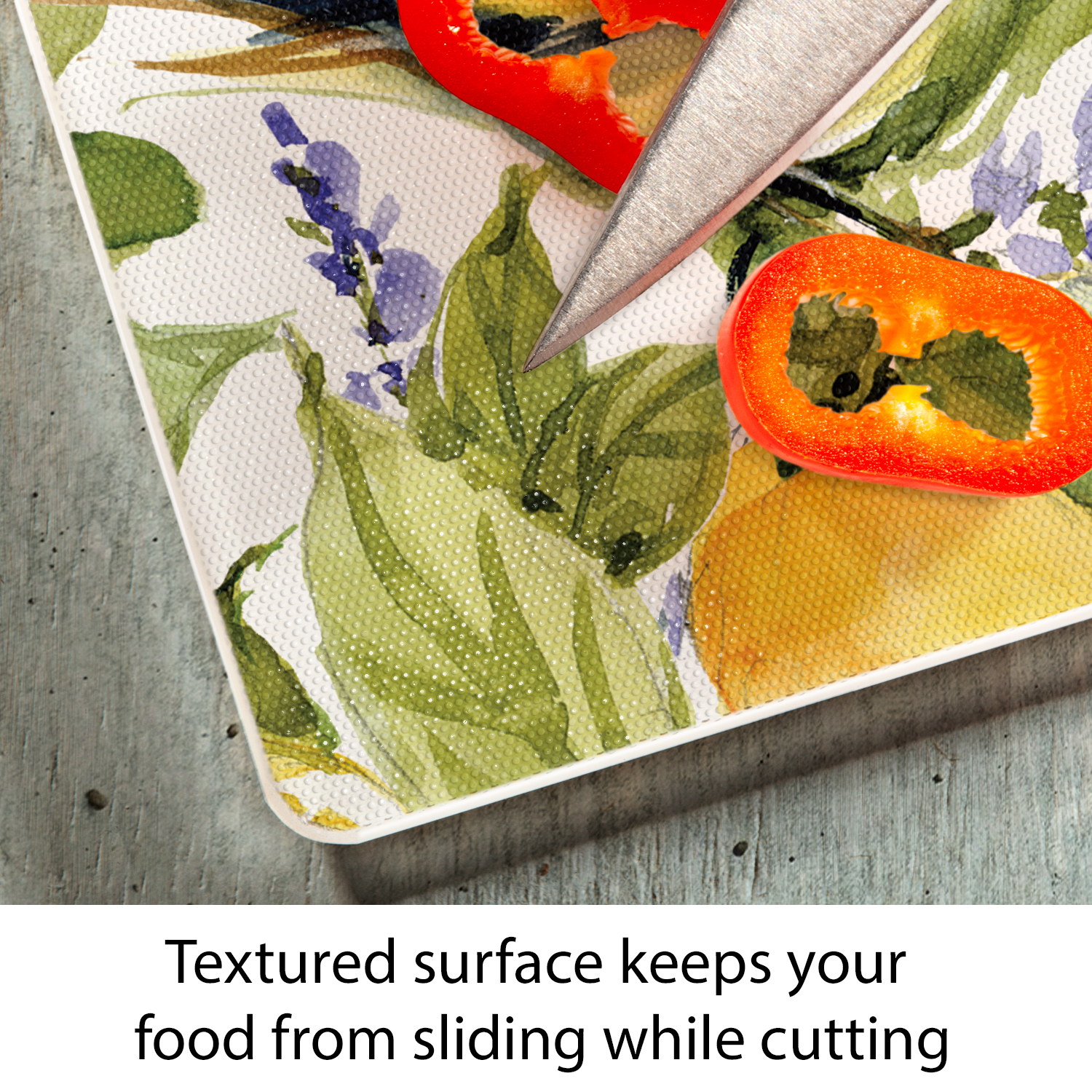 CounterArt Watercolor Lemons 3mm Tempered Glass Cutting Board 15" by 12"