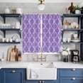 thumbnail image 2 of Purple Moroccan Kitchen Curtains Window Panels, Boho Ethnic Abstract Quatrefoil Motifs Insulated Window Treatment Curtain, Grommet Curtains for Bedroom/Living Room/Bathroom, 2 Piece 52"Wx84"L, 2 of 8