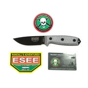 ESEE 3P-KO Fixed Blade Knife Black 1095 Carbon Steel & Gray G10 Knives w/o Sheath