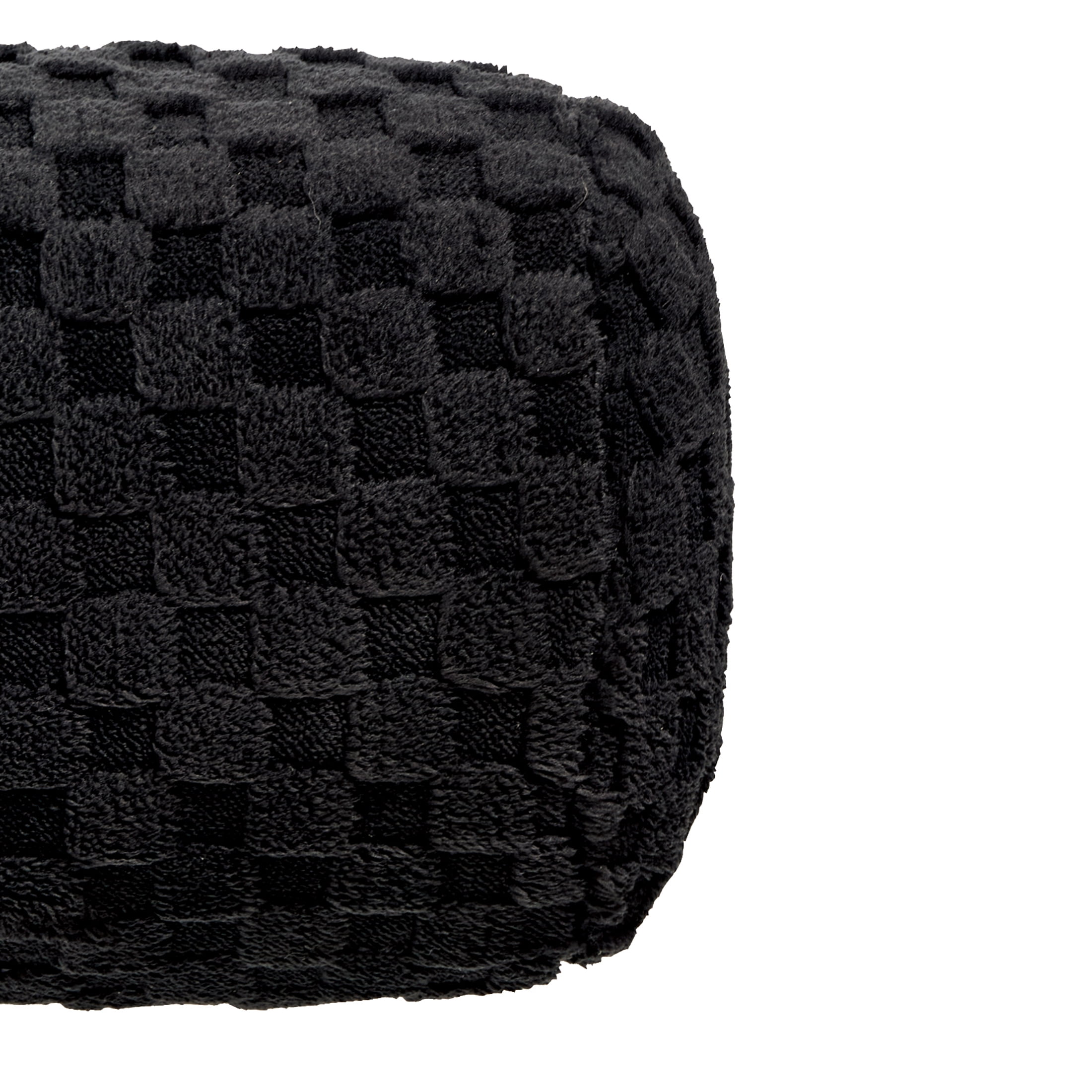 Mainstays 11" x 10" Black Sherpa Check Bolster Decorative Pillow