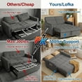 thumbnail image 3 of Lofka Pull Out Sofa Bed, 71" Convertible Sleeper Loveseat for Adults, Premium Linen Couch with Backrest for Living Room, Grey (500lbs Support), 3 of 13