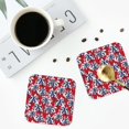 thumbnail image 5 of Kll Square Drink Coasters Set Of 4,Pu Leather Absorbent Coasters Set Decorative Coffee Cup Coasters Housewarming Gift For Home Decor-Palm Tree Pattern On Red, 5 of 9