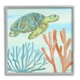 thumbnail image 5 of Stupell Industries Green Sea Turtle Floating Underwater Ocean Coral Framed Wall Art, 17 x 17, Design by Katie Doucette, 5 of 5