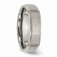 thumbnail image 4 of Grey Titanium Ring Band Wedding Ridged Comfort Edge 6mm Satin and Polished, 4 of 6