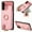 pink, variant on Decase Wallet Case for Samsung Galaxy A54 5G,Shockproof Rugged Phone Cover With 360° Rotatable Ring Kickstand & Back Zipper Card Pocket Cloth Fabric Hybrid PU Leather,for Women Men - Black