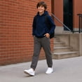 thumbnail image 3 of Quad Seven Boys Joggers Twill Stretch Cargo Pants with Pockets and Elastic Waistband 2 Pack, 3 of 7