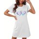 thumbnail image 5 of Camisón corto de mujer, vestido de largo medio con estampado de moda, camisón corto extragrande de mujer, camisón de manga corta con estampado de pecho a la moda, camisón de mujer, 5 of 5