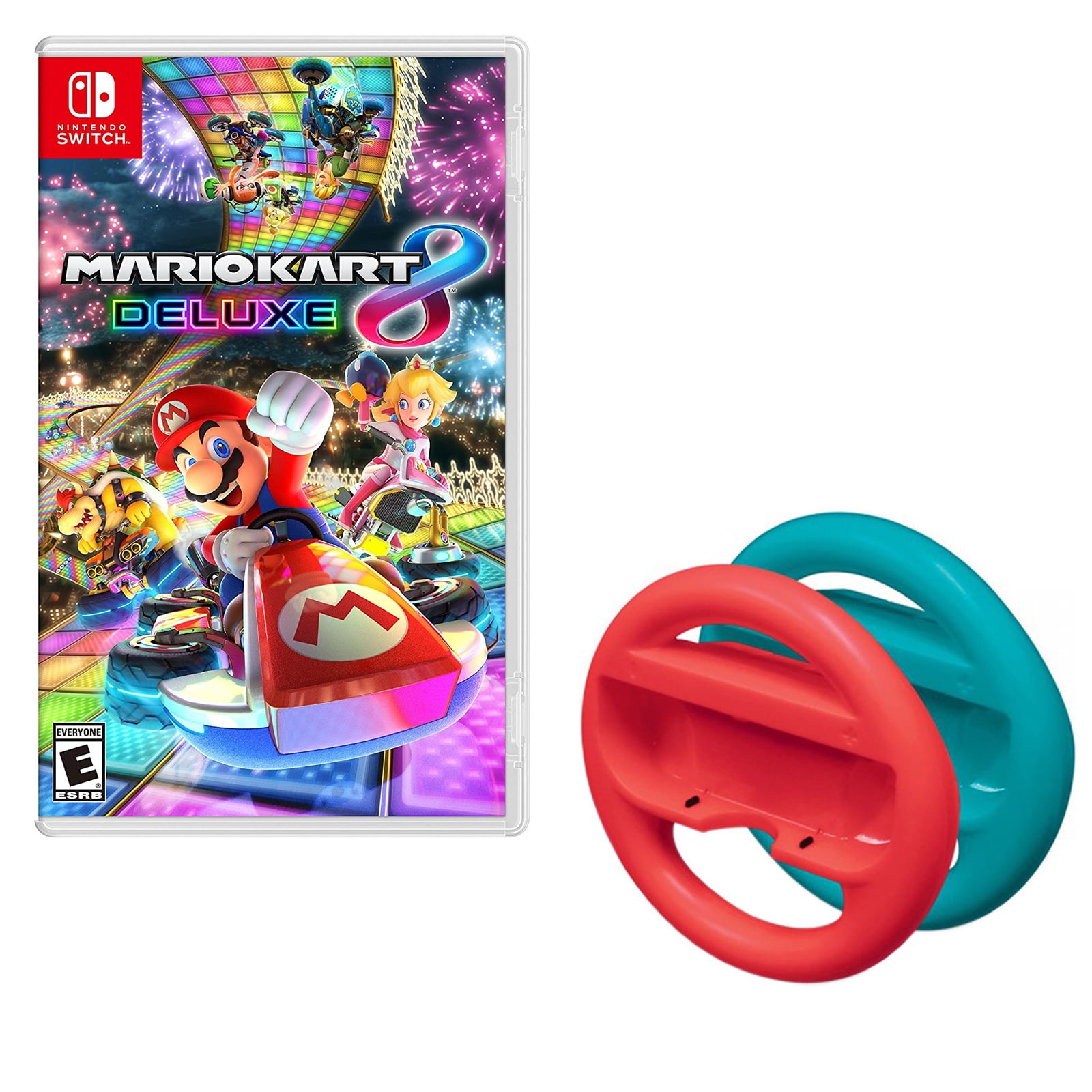 Mario Kart 8 with Red and Blue Steering Wheels Bundle, Nintendo Switch -  Walmart.com