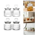 thumbnail image 2 of 2pc Ribbed Front Canisters With Heart Lid 650ml Capacity Sugar Cookie Storage Visible Content Kitchens Countertop, 2 of 16