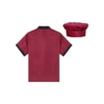 thumbnail image 6 of vastwit Unisex Chef Coat Jacket with Hat Outfit Short Sleeve Button Shirt Kitchen Work Uniform for Burgundy M, 6 of 7