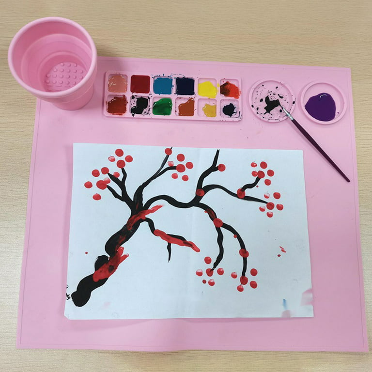 Silicone Craft Mat Silicone Art Mat DIY Graffiti Drawing Mat Paint Frame  Design Anti-spill Strip And With Cup Resin Painting