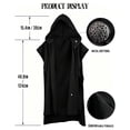 thumbnail image 3 of HuangHuanChen Mens Renaissance Hooded Cape Medieval Linen Cloak with Hood for Men Halloween Medieval Hooded Shawl Cape Adult Role Playing Shawl Black One Size, 3 of 3