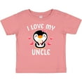 thumbnail image 3 of Inktastic I Love My Uncle with Cute Penguin and Hearts Girls Baby T-Shirt, 3 of 5