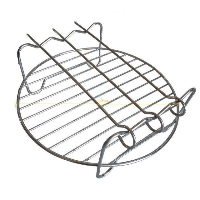 Accesorios para freidora de aire, parrilla de barbacoa de acero inoxidable de doble capa, estante de 3 agujas, parrilla de horno de ondas ligeras, estante de almacenamiento en red