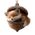 thumbnail image 1 of Adornos de animales del bosque con bellotas, adornos navideños con piñas y animales, adornos colgantes de criaturas del bosque en acrílico 2D para amantes de la naturaleza, 1 of 7