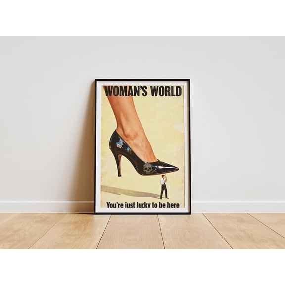 Woman'S World Retro Print, Feminist Wall Art Print Home Decor #57, Unframed Poster Size 8x12