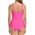thumbnail image 4 of RELLECIGA Women's V Neck Mesh Splicing One Piece Swimsuits Sexy Bathing Suits for Women Size S, 4 of 8