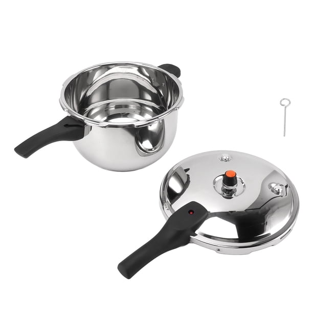 Olla a presión de acero inoxidable a prueba de explosiones multifuncional con válvula de seguridad 80KPA Mango de seguridad Olla a presión para cocinar 3L Diámetro 18cm / 7.1in
