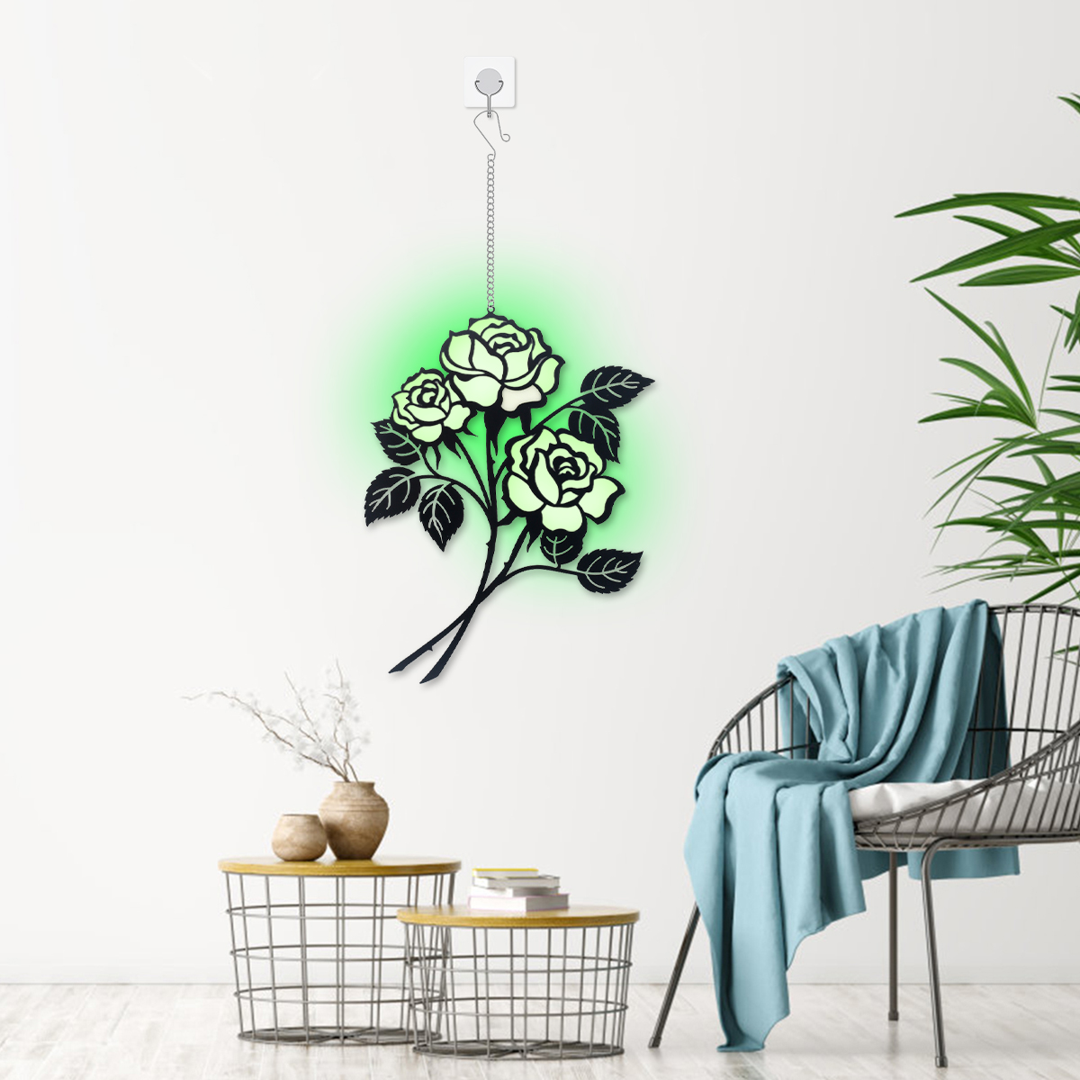 Duety Metal Rose Wall Decor,Creative Metal Rose Wall Art Decorative