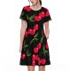 thumbnail image 1 of Balery Cherry Vestidos sueltos de manga corta para mujer, vestidos de verano 2025, vestidos casuales de corte A con vuelo., 1 of 6