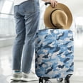 thumbnail image 2 of Blue Navy Camo Classic Shapes Pattern Luggage Cover Fashion Suitcase Cover Baggage Covers Fit 25-28 Inch Luggage (Go Travel), 2 of 5