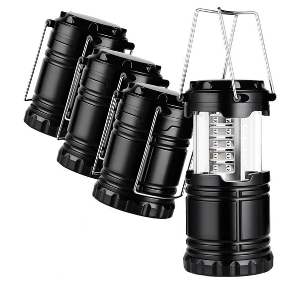 YouLoveIt 4pcs LED Camping Lantern Battery Powered Camping Lights Super Bright, Collapsible Portable Lights for Emergency, Hurricane, Storms, Outages