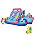 thumbnail image 1 of Gymax Inflatable Water Slide Park Kids Bounce House Climbing Jumping with 950W Blower, 1 of 9