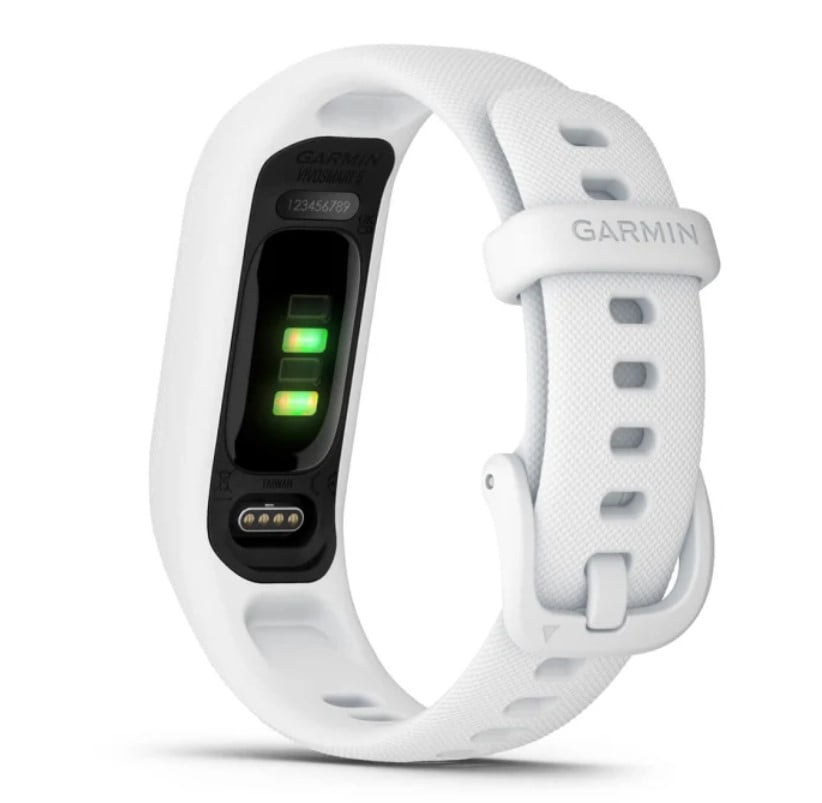 Garmin vívosmart 5, Fitness Tracker, Long-Lasting Battery, Simple Design, White Bundle With USB Wall Charger + More