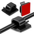 thumbnail image 2 of 100 Uds.Clips adhesivos para cables, clips autoadhesivos para cables, gestión de cables, abrazaderas de soporte para cables, soporte para bridas de ca Negro Soledad clips adhesivos para cables, 2 of 9