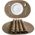 thumbnail image 3 of Dream Lifestyle Placemat Cotton Yarn Oval Place Mat Heat Resistant Kitchen Table Mats Non-slip Heat Resistant Soup Plate Bowl Mat Coaster for Party Restaurant Dining Table Home Decor 19.7"x13.8", 3 of 8