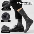 thumbnail image 3 of 6 Pairs Merino Wool Socks for Men, Mens Black Winter Thermal Wool Dress Crew Hiking Socks, 3 of 7