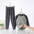 thumbnail image 7 of CAUYDYBoys Girls Soft Cotton Sleepwear Set Long Sleeve Pajamas with Pants 2PCS Kids Comfort Loungewear Cute Nightwear Set(L101-Grey,14-15 Y), 7 of 7