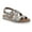 Black/White/ES Print, variant on White Mountain Womens Discover Leather Snake Print Footbed Sandals