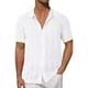 thumbnail image 1 of Camisa de manga corta con botones para hombre - Cárdigan informal con bolsillos huecos - Tejido ligero de poliéster - Corte holgado, se recomienda elegir una talla menos - Tallas S-XXXL, 1 of 5