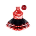 thumbnail image 3 of renvena Robe de Danse Ballet à Sequins pour Filles Jupe Justaucorps Latin Jazz Costume Rouge 4, 3 of 5