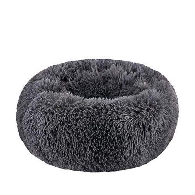 Cama redonda de felpa suave BODISEINT para gatos o perros pequeños tamaño mini mediano autocalentamiento otoño invierno interior
