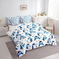 thumbnail image 3 of Castle Fairy Cartoon Penguin Bedding Comforter Set,Kawaii Blue Snowflakes Full Bedding Set, 3 of 8