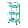 thumbnail image 3 of YSGFHGJW 3 Tier Rolling Storage Cart, Plastic Organizer with Armrests & Casters for Kitchen, Bathroom, Toiletries - Ventilated Holes, Easy to Clean, 3 of 6