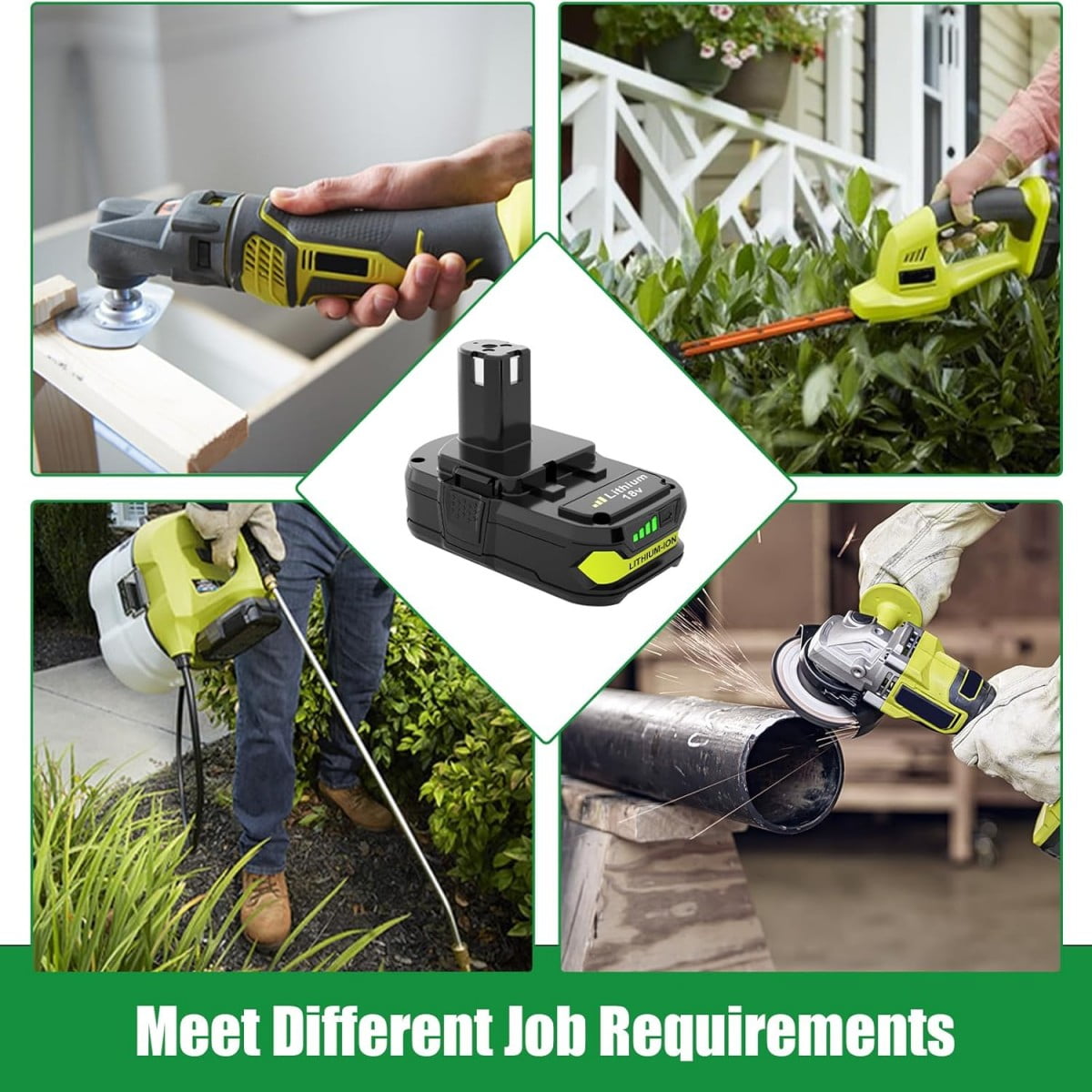 2Pack 3.6Ah 18V P102 Lithium-Ion Replacement for Ryobi 18v Battery  P103 P104 P105 P107 P108 P109 Compatible with Ryobi Batteries Cordless Power Tools