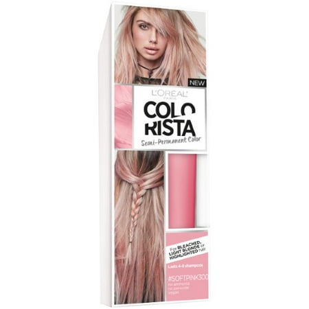 L'Oreal Paris Colorista Semi-Permanent Hair Colour - Soft Pink (Pack of