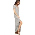 thumbnail image 4 of Women's V Neck Side Pockets Split Hem Beach Long Maxi Dress, 4 of 6