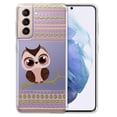 thumbnail image 1 of WIRESTER Transparent Soft Gel TPU Clear Case Slim Protective Cover for Samsung Galaxy S22+ / S22 Plus 6.5" 2022, Clear Pink Aztec Owl, 1 of 1