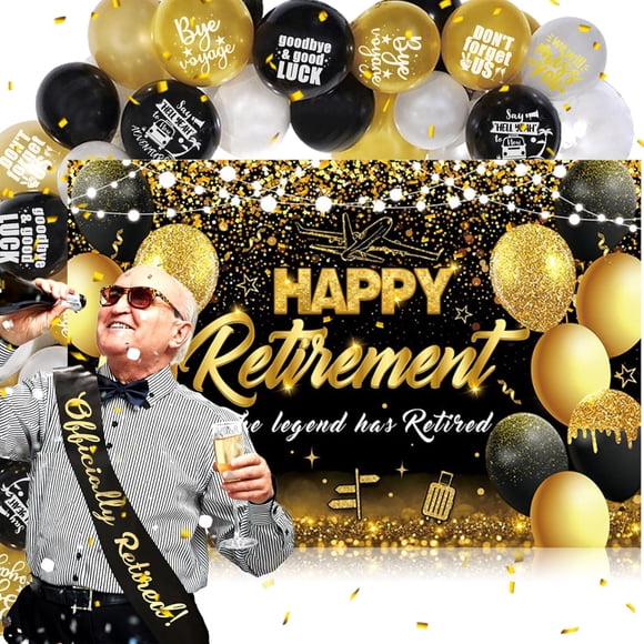 LaVenty 14 PCS Happy Retirement Banner Happy Retirement Party Decorations for Farewell Party Decoration.